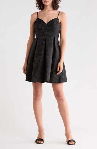 Floral Jacquard Fit & Flare Minidress