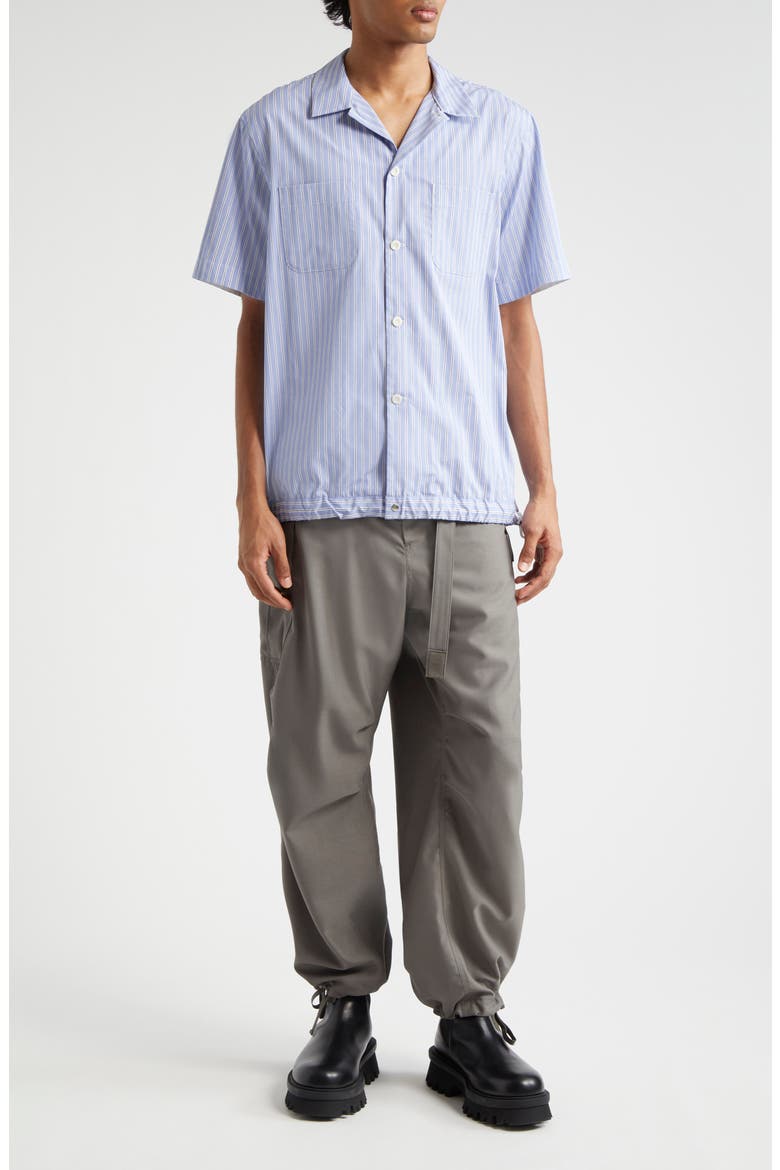 Stripe Cotton Poplin Camp Shirt, Alternate, color, BLUE STRIPE