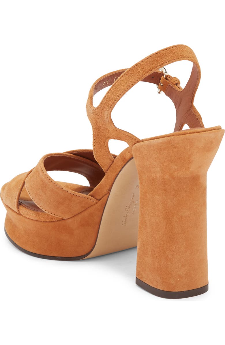 FERRAGAMO Sonya Platform Sandal, Alternate, color, Brown