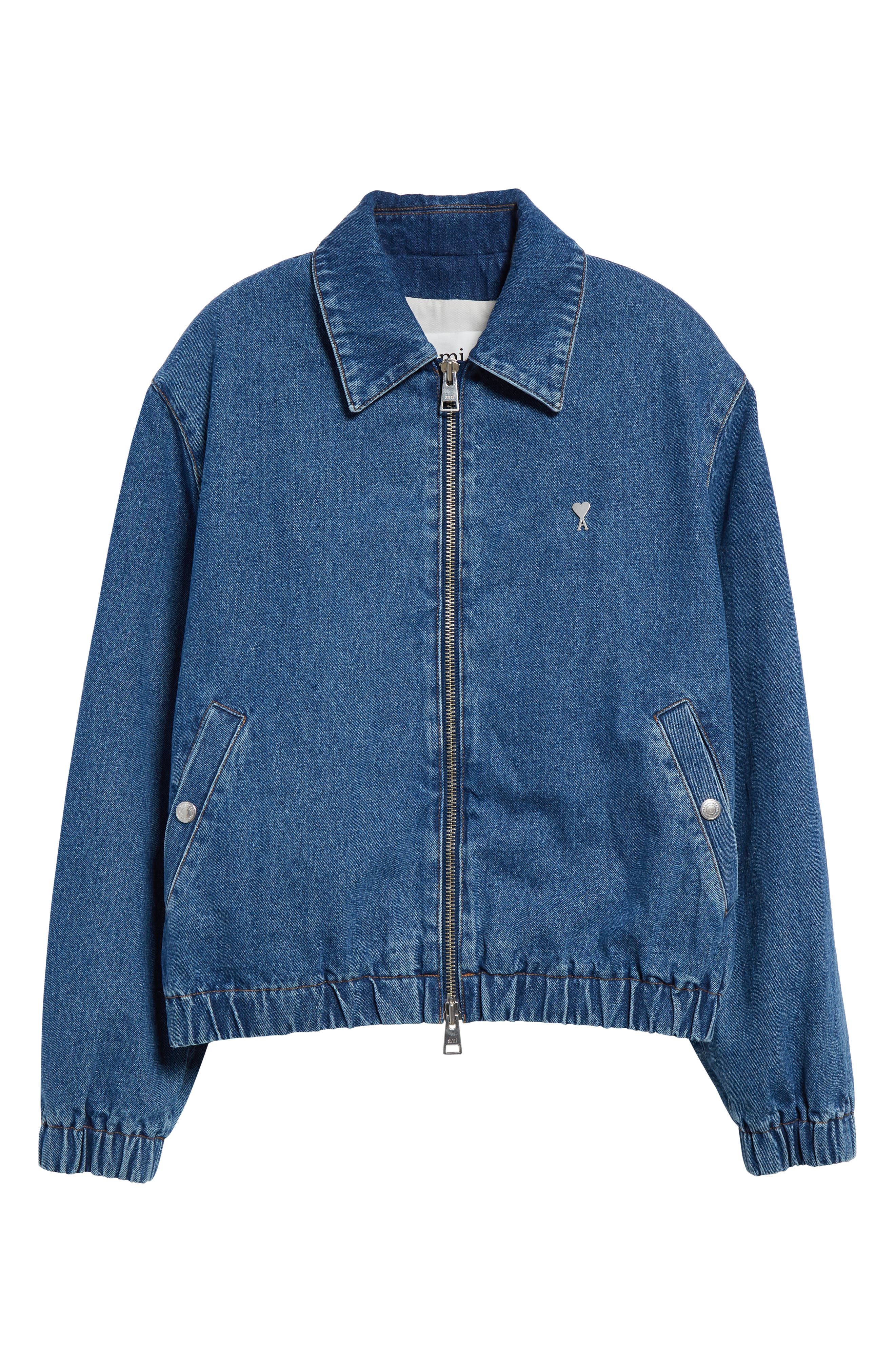 Ami de Coeur Logo Plaque Zip Denim Jacket (Men) | Nordstrom