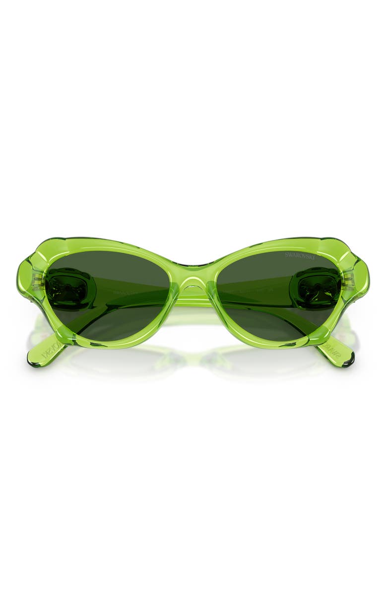 Swarovski 52mm Cat Eye Sunglasses, Alternate, color, Transparent Green / Dark Green