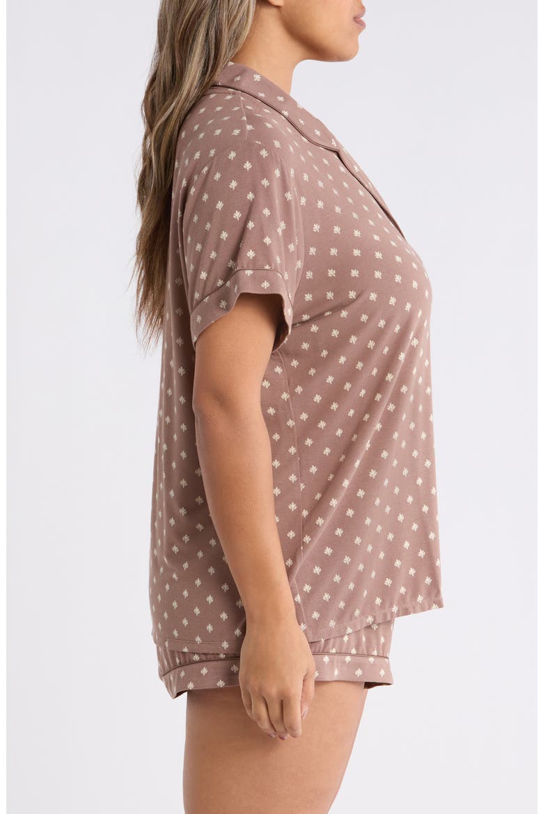Moonlight Eco Short Pajamas, Alternate, color, BROWN WOODBLOCK FLEUR