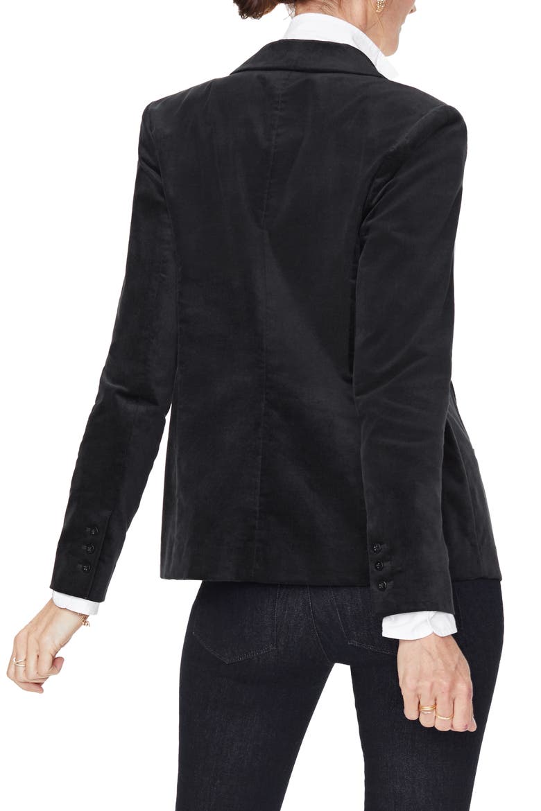 Velvet Blazer, Alternate, color, BLACK