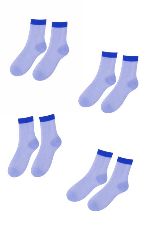 6-Pack Glossy Sheer Fashion Knee-Highs