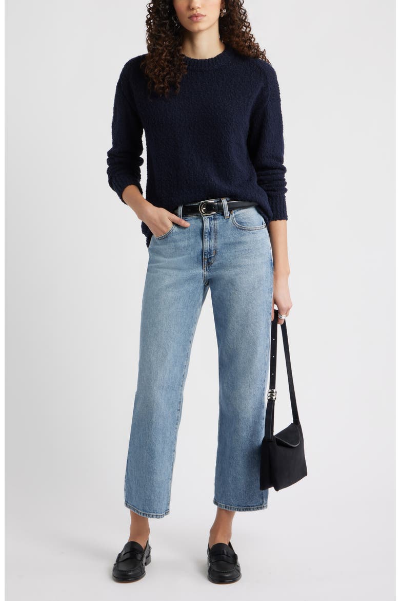Texture Crewneck Sweater, Alternate, color, NAVY NIGHT