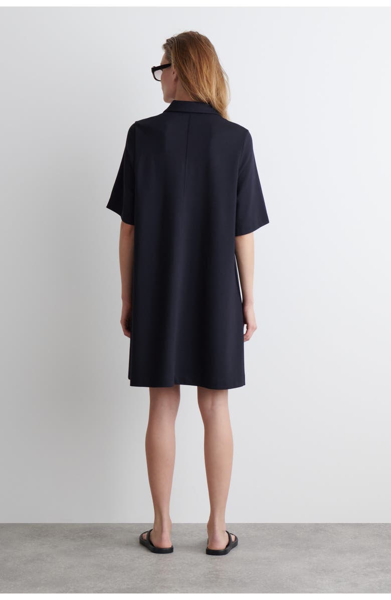 COS Jersey Polo Mini Dress, Alternate, color, Navy