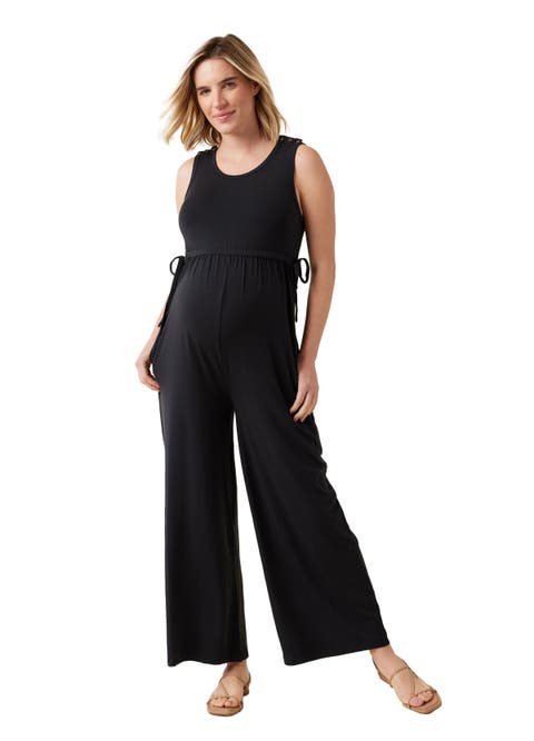 SLEEVELESS  WIDE LEG KNIT JUMPSUIT