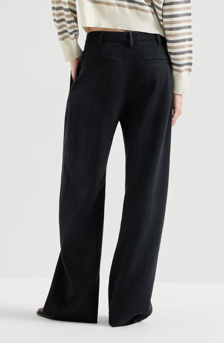 Brunello Cucinelli Crêpe chevron trousers, Alternate, color, Navy Blue