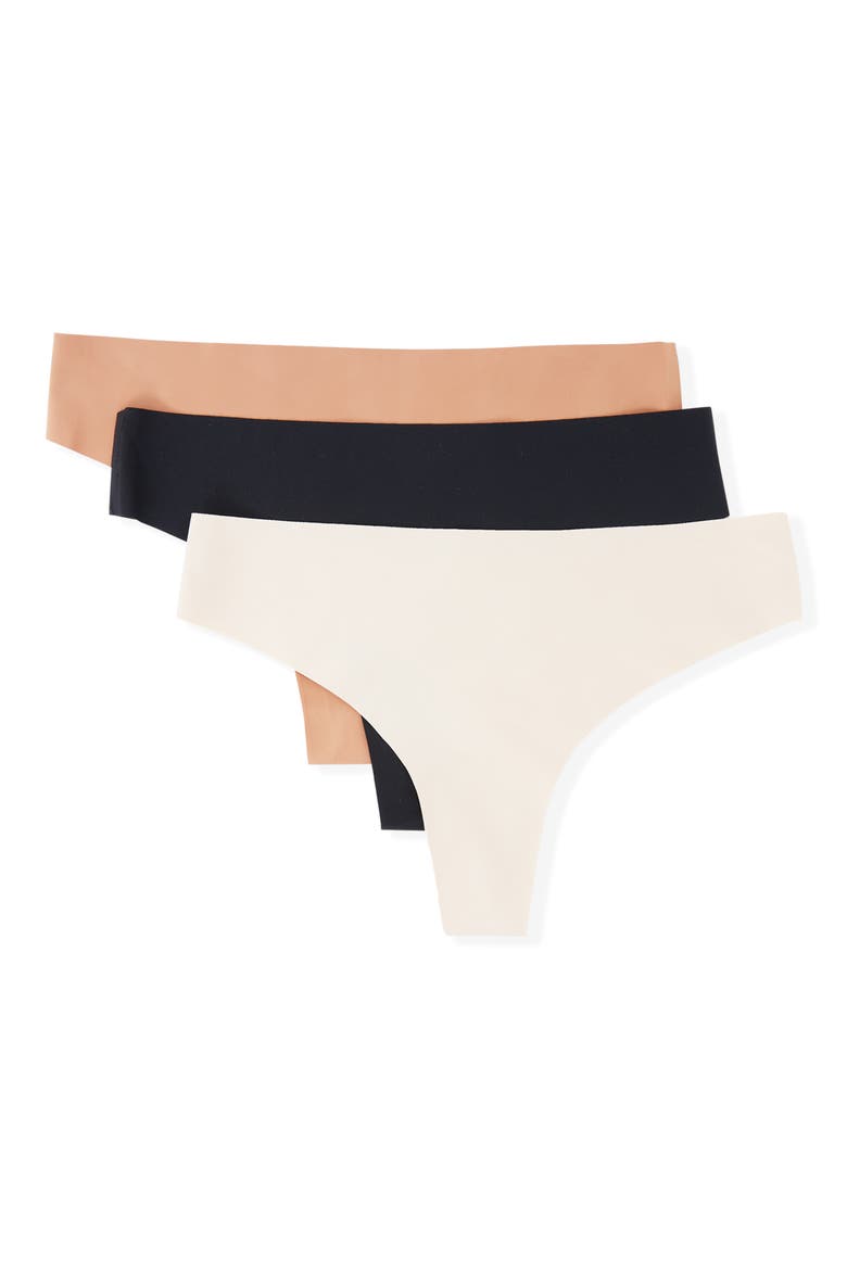 Jessy 3-Pack Thongs, Main, color, BEIGE MULTICOLOR