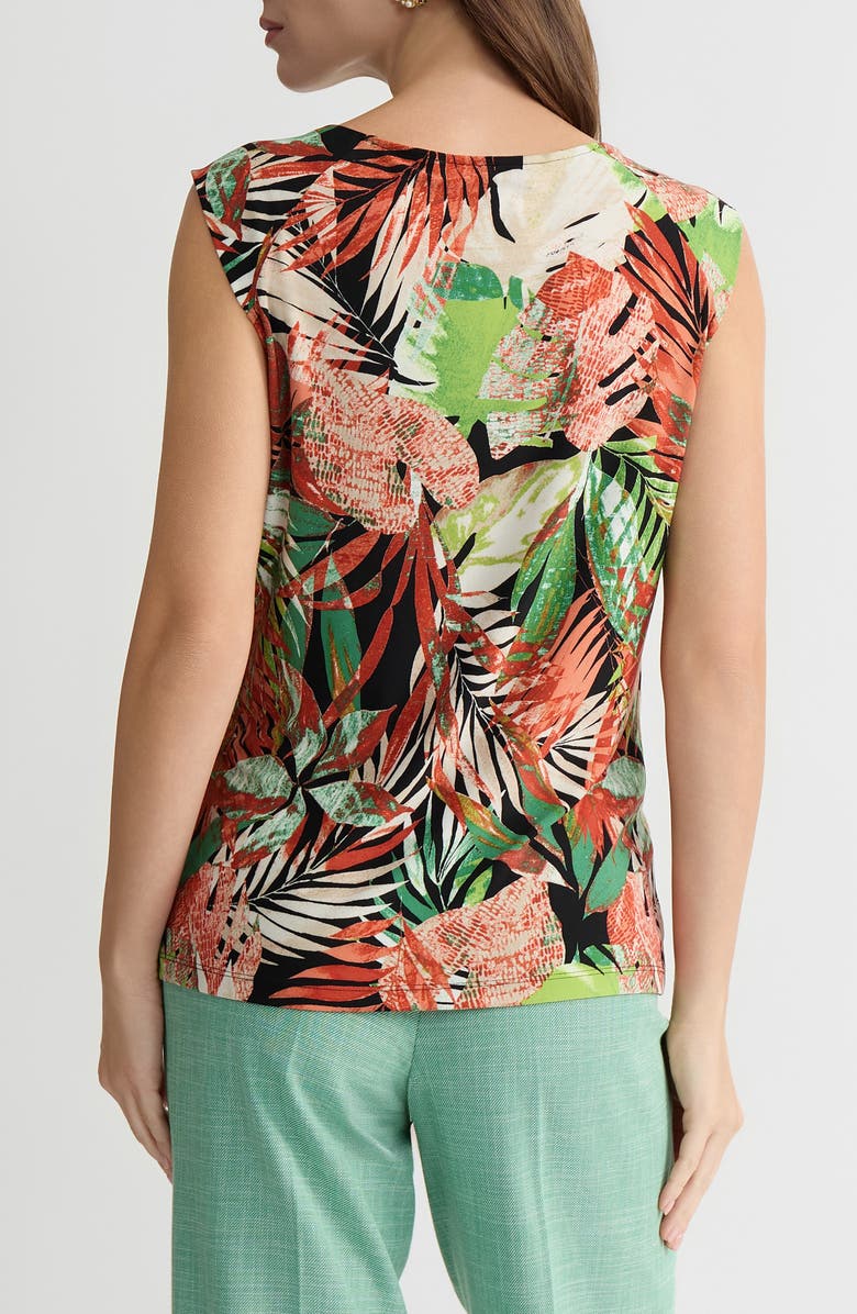 KASPER Tropical Print Cowl Neck Top, Alternate, color, Black Multi