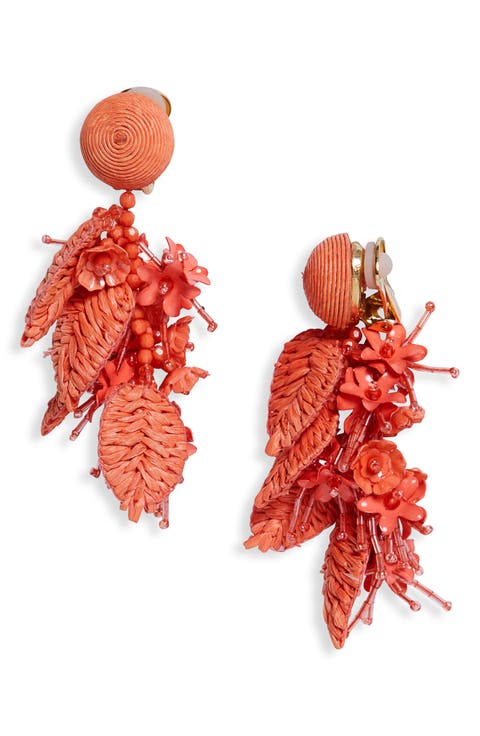 Raffia Tassel Bouquet Clip-On Earrings