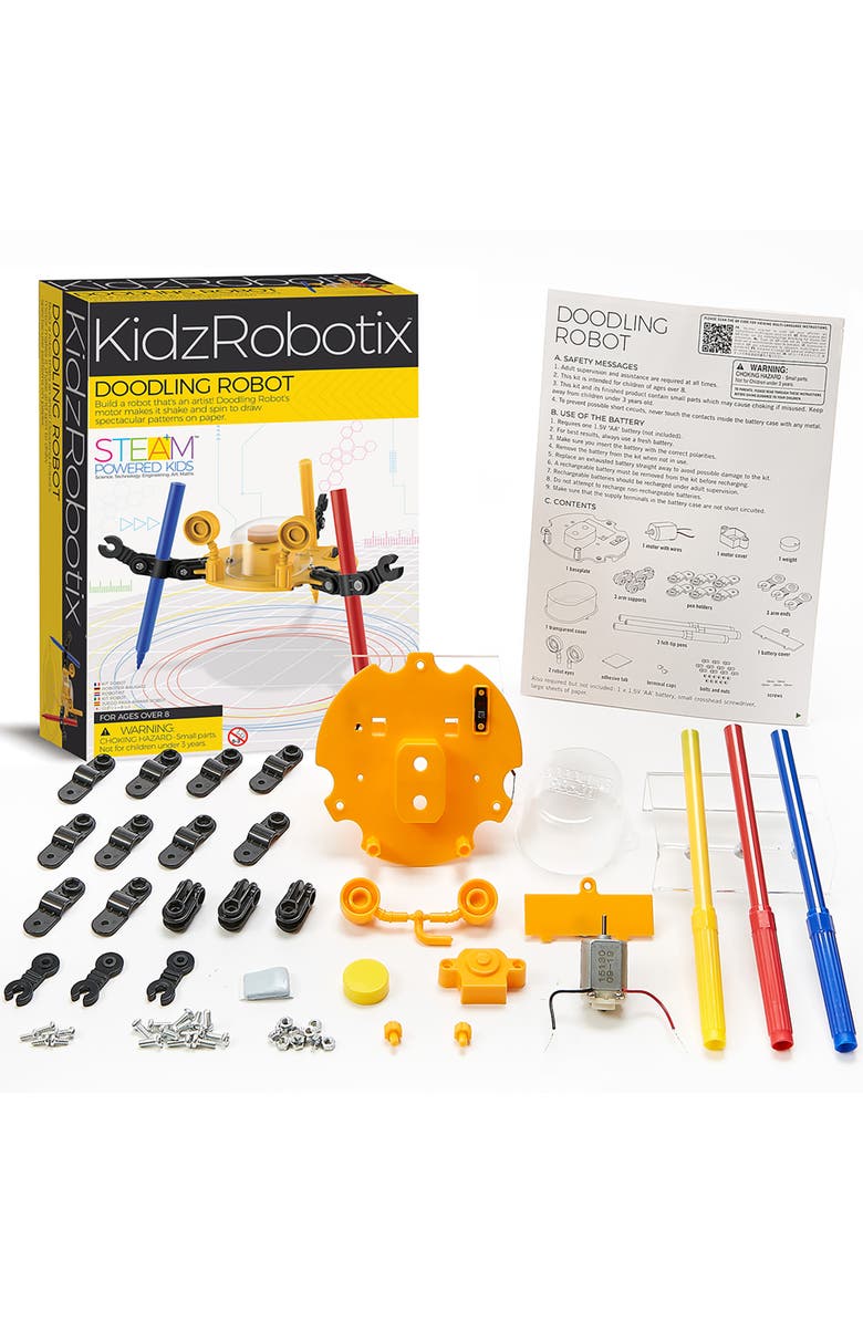 4M KidzRobotix Doodling Robot DIY Kit, Build A Robot That's An Artist, 8+, Alternate, color, Multicolored