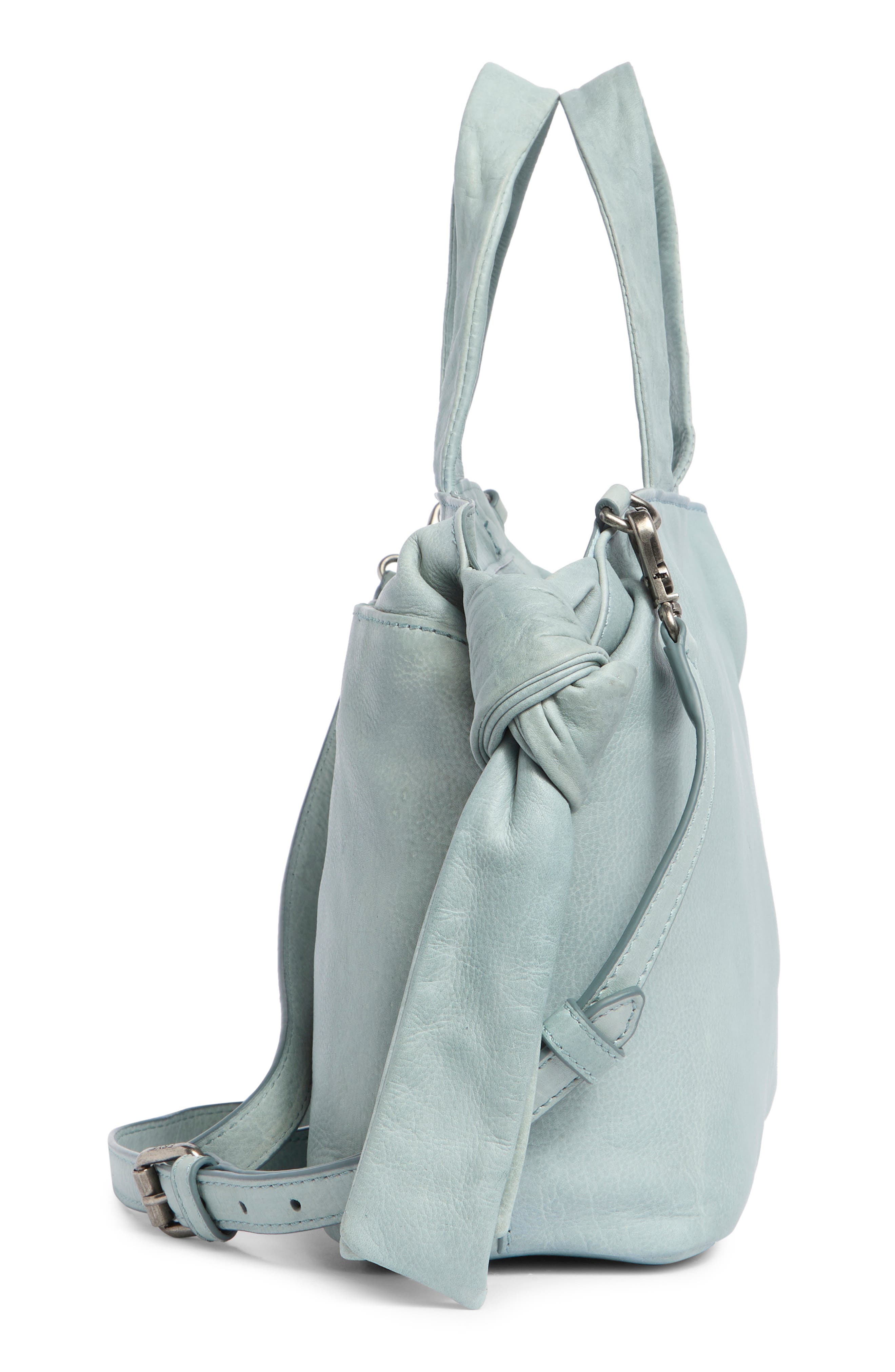 Nora Knotted Leather Satchel, Alternate, color, LT. SKY