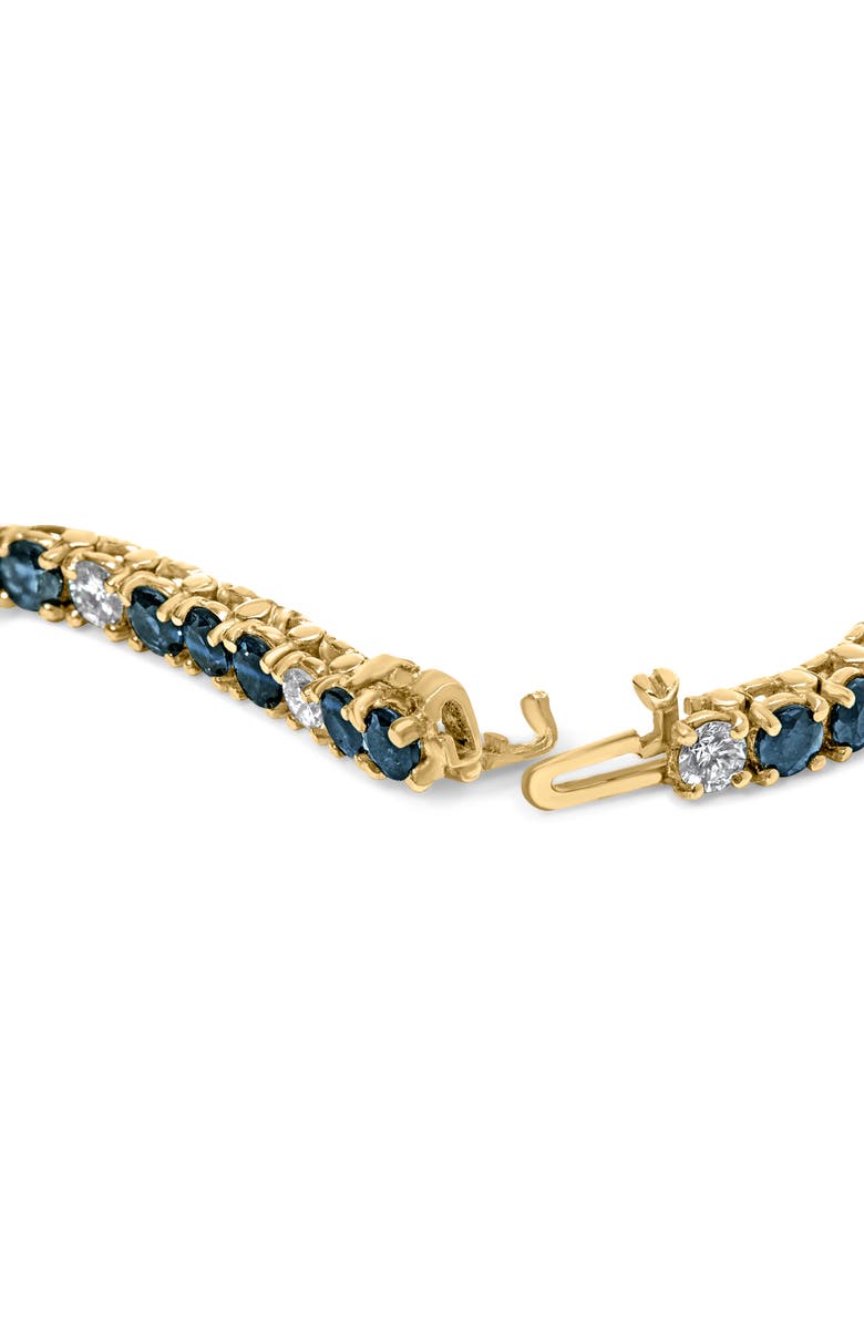 Haus of Brilliance 18K Gold 1 1/5 Cttw Diamond & Blue Sapphire Tennis Bracelet, Alternate, color, Yellow