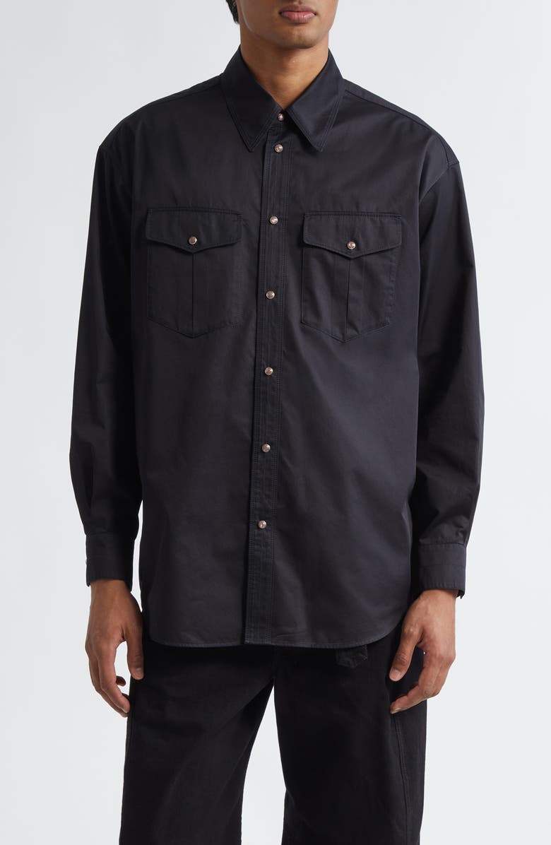 Lemaire Cotton Poplin Western Shirt, Main, color, 
