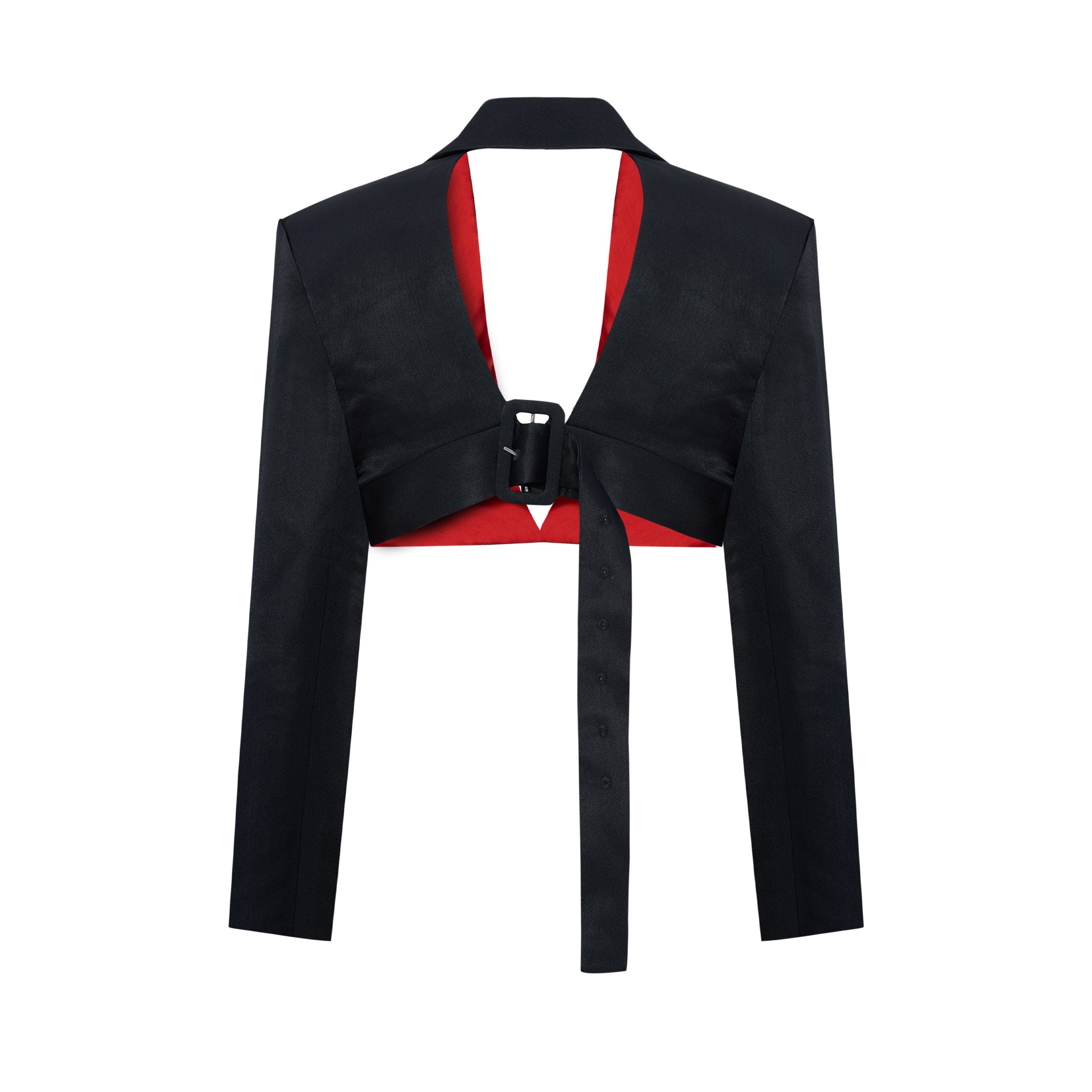 Linen Blend Crop Shiny Woven Jacket - image 2