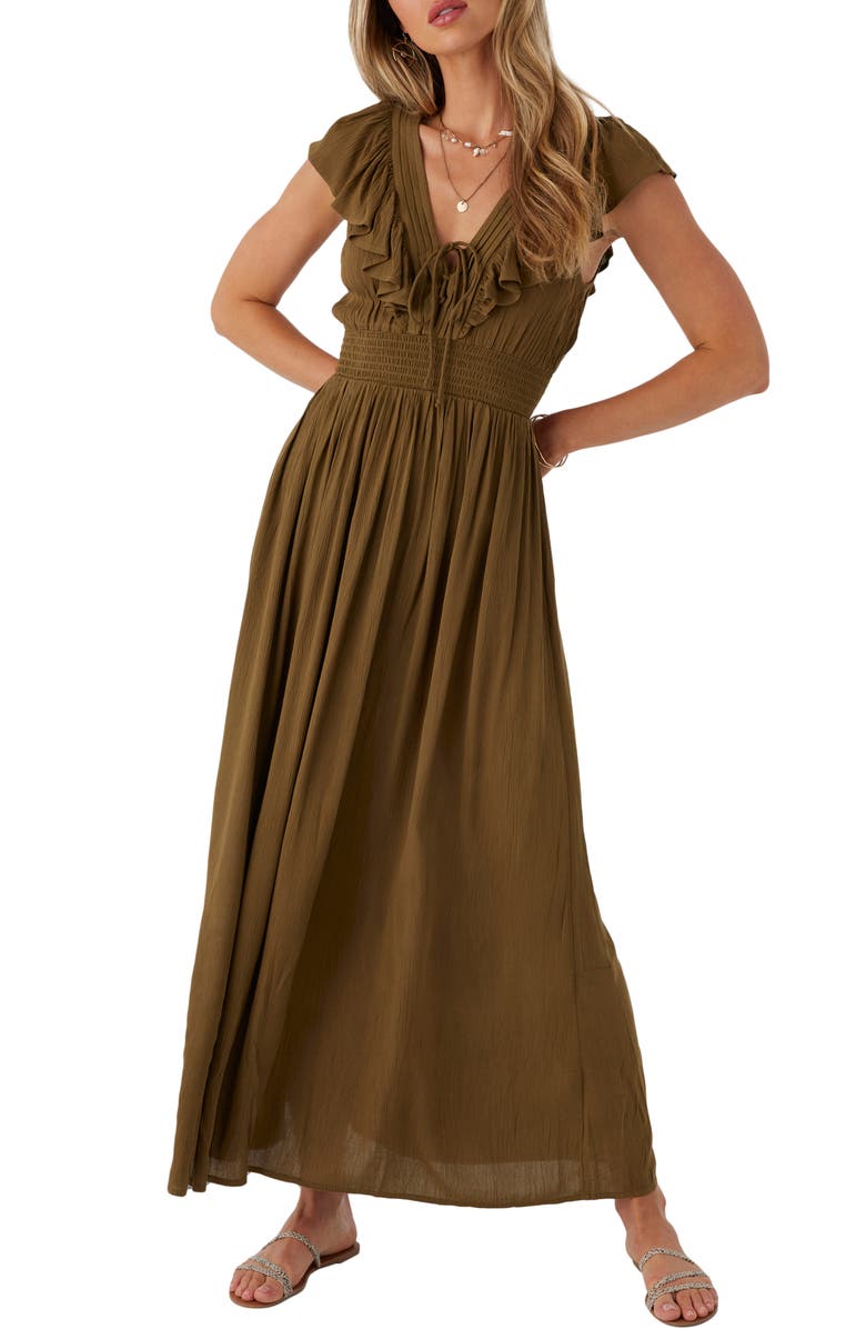O'Neill Nolee Ruffle Maxi Dress, Main, color,