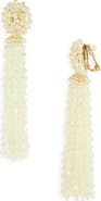 Oscar de la Renta Beaded Tassel Drop Earrings