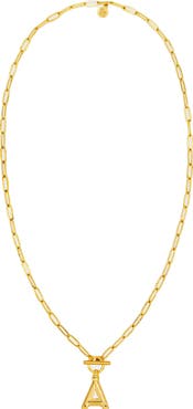 Petit Moments Paper Clip Initial Toggle Necklace