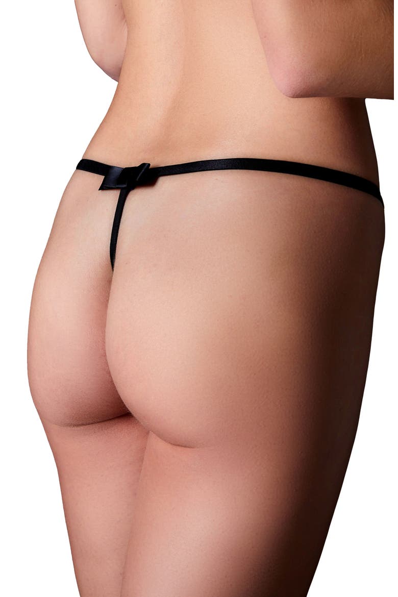 Odette Mesh Thong, Alternate, color, NOIR