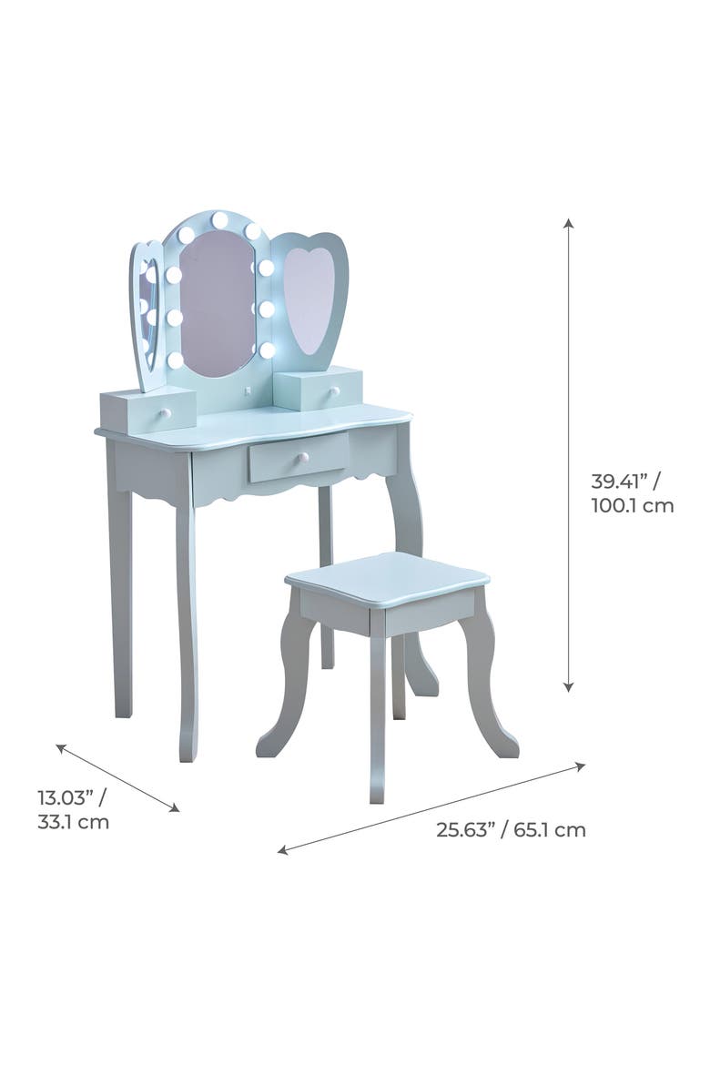 Fantasy Fields Little Princess Vanity Play Set with LED Mirror, Alternate, color, BLUE