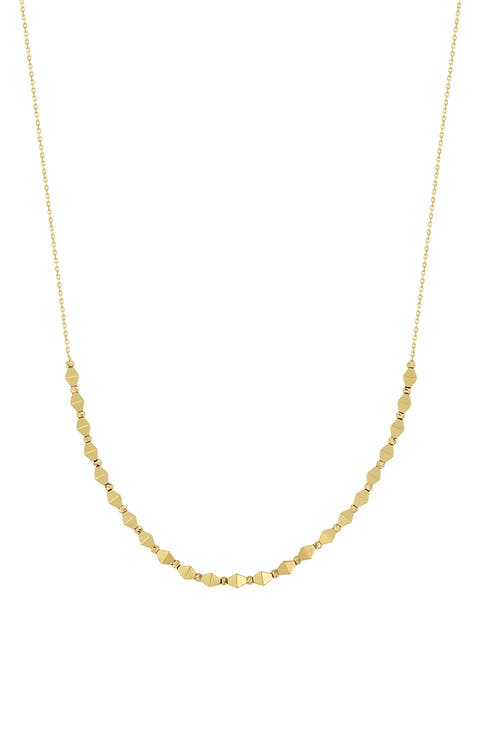 14K Gold Pyramid Link Necklace