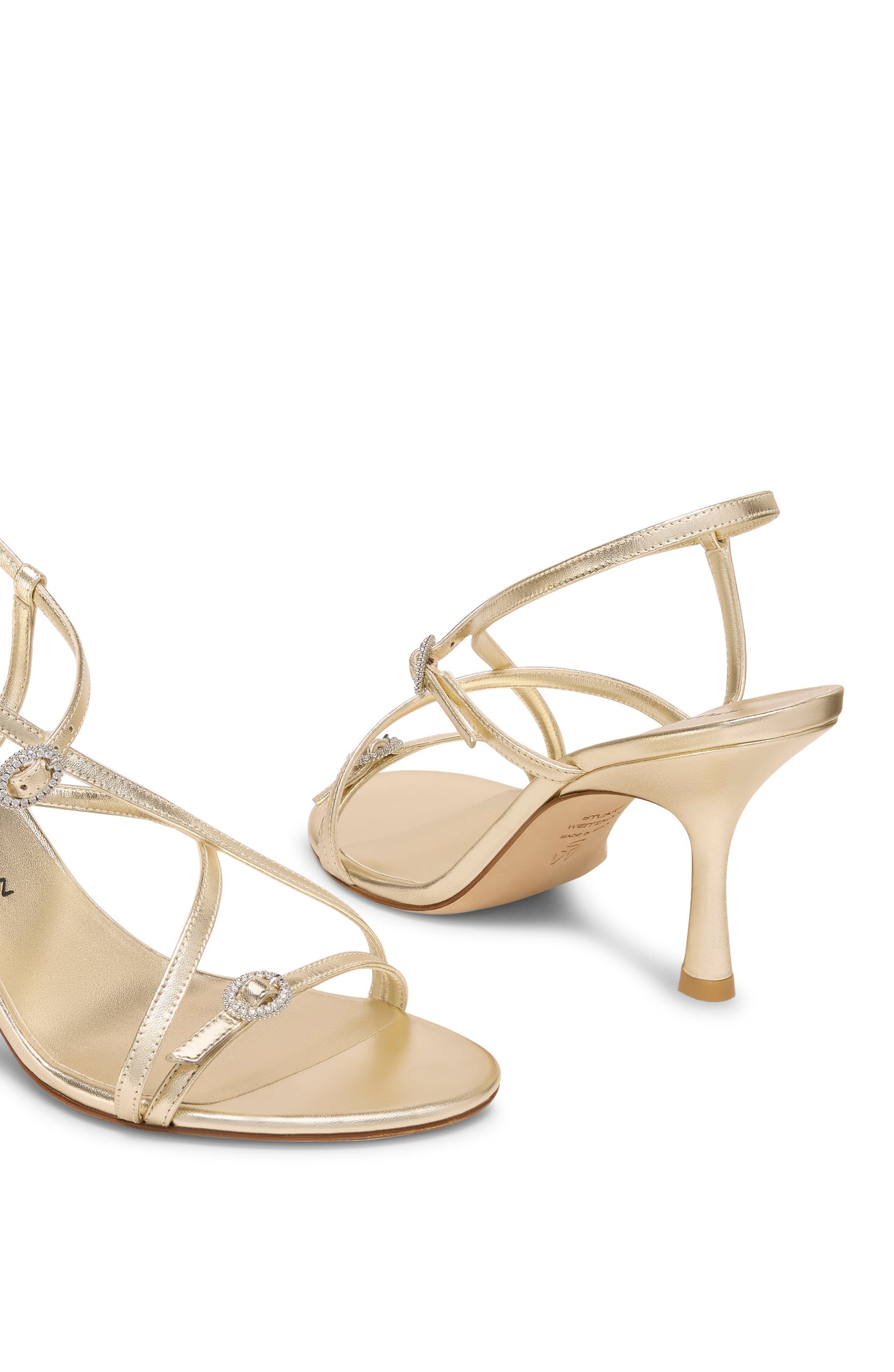 Stuart Weitzman Kensington Strappy Sandal 85, Alternate, color, Light Gold