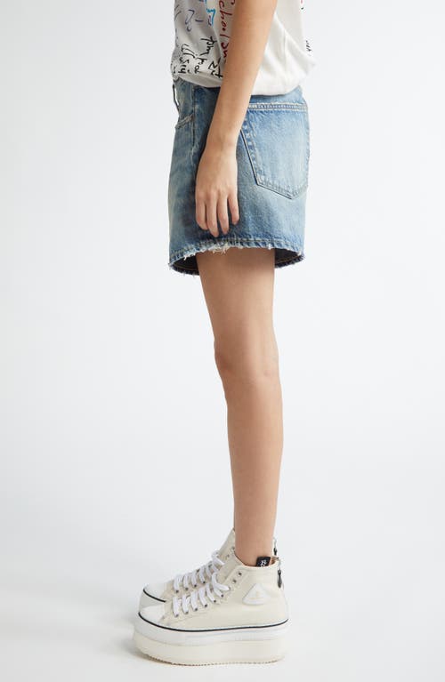 R13 Crossover Distressed Denim Shorts In Bain Blue