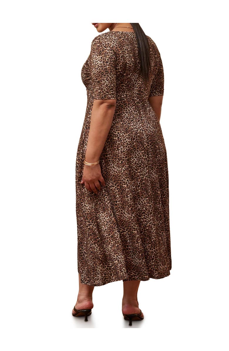 Live Unlimited Leopard Print Wrap Dress, Alternate, color, Brown