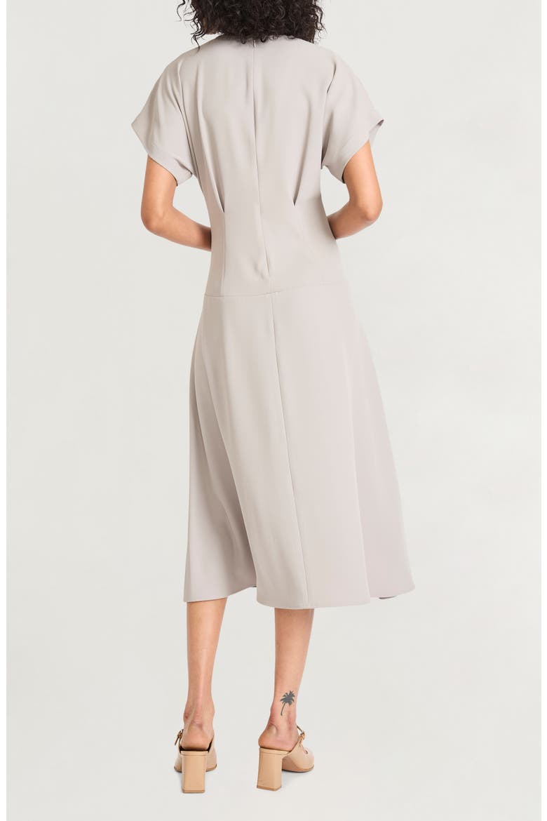 Fit & Flare Midi Dress, Alternate, color, MOURNING DOVE