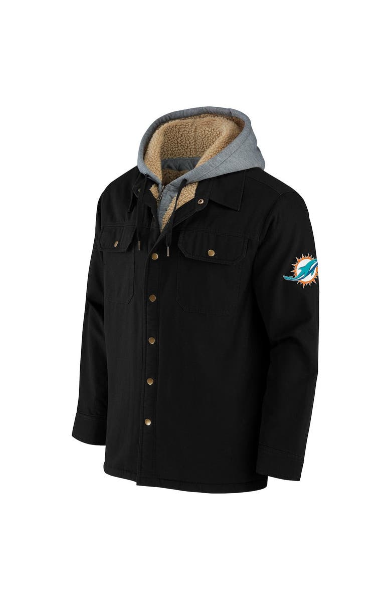 NFL X DARIUS RUCKER Men's NFL x Darius Rucker Collection by Fanatics Black Miami Dolphins Canvas Full-Zip Hoodie, Alternate, color, 