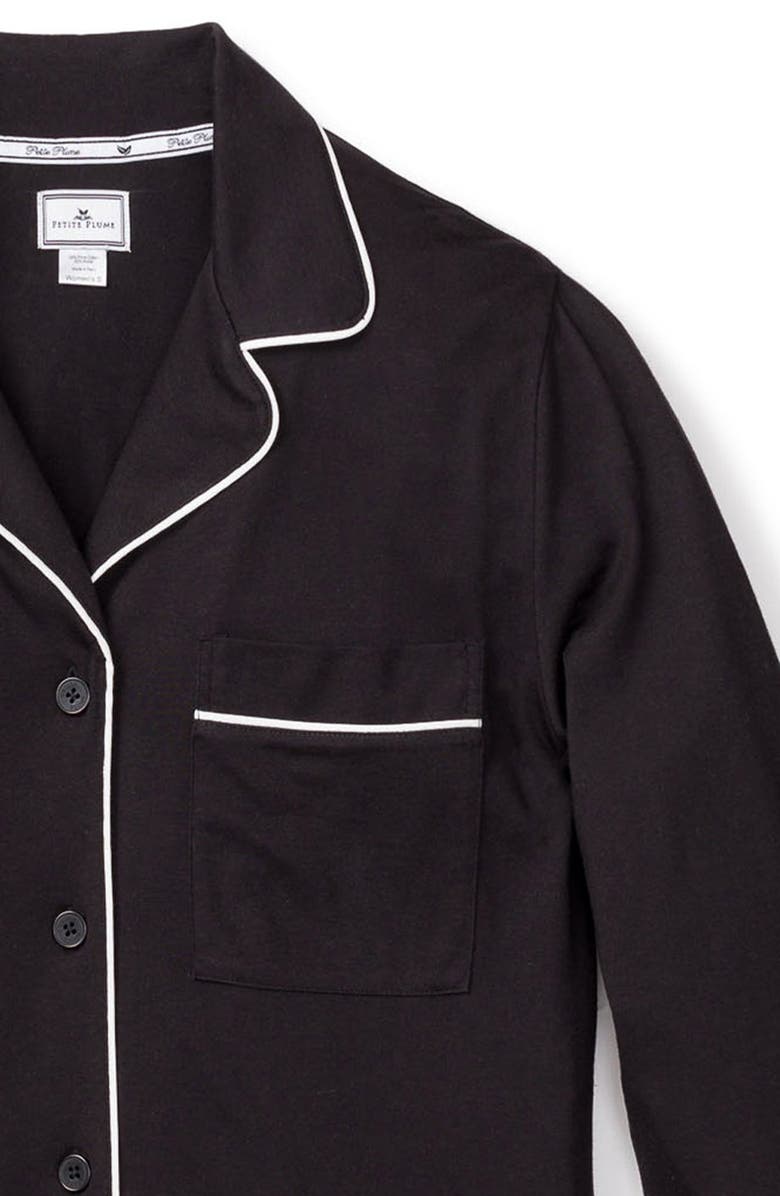 Petite Plume Pink Stripe Cotton Nightshirt, Alternate, color, Black