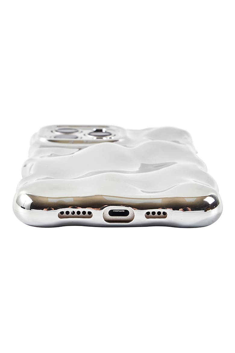 Chrome Bubbles iPhone 16 Pro Case, Alternate, color, CHROME