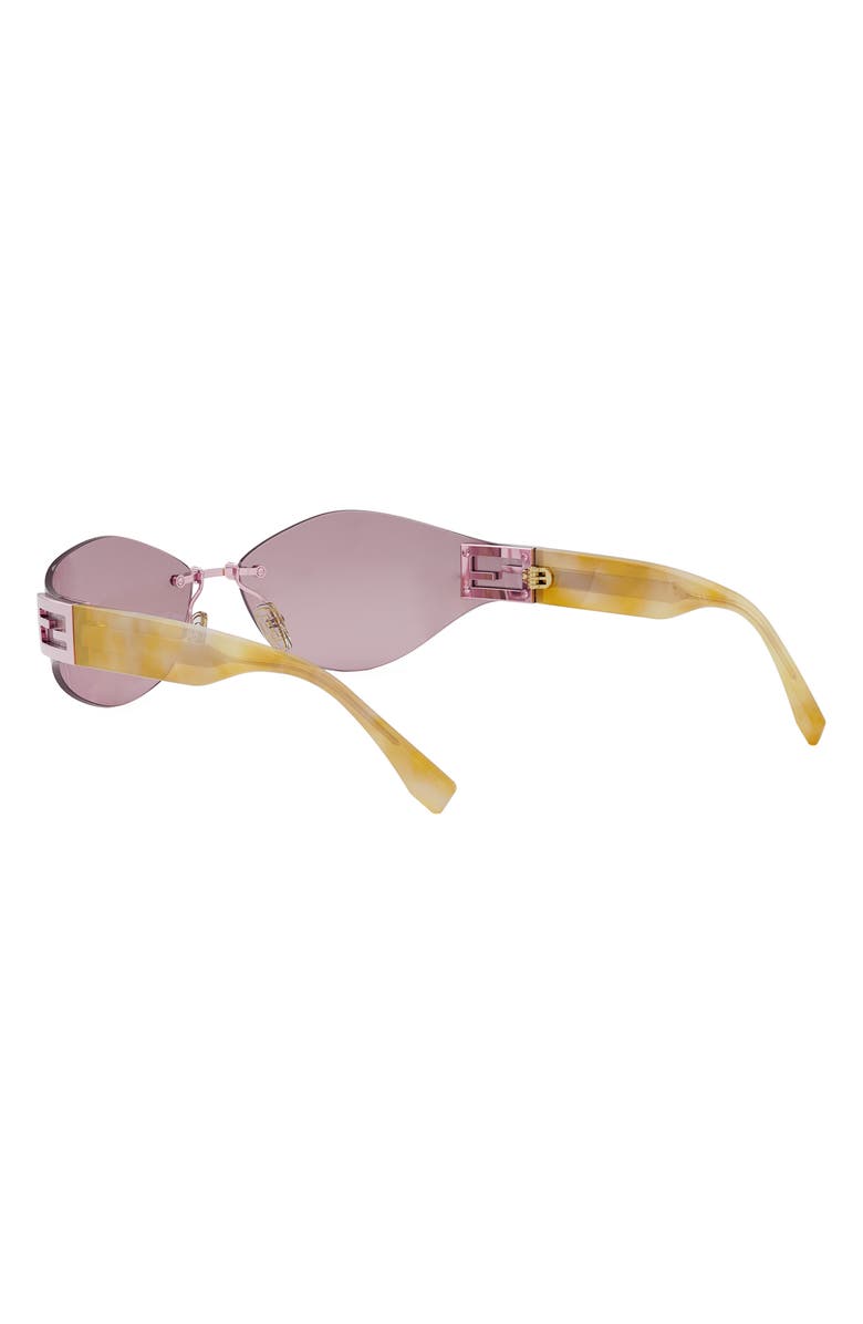 Fendi Baguette 74mm Oversize Geometric Sunglasses, Alternate, color, Pink / Other / Violet