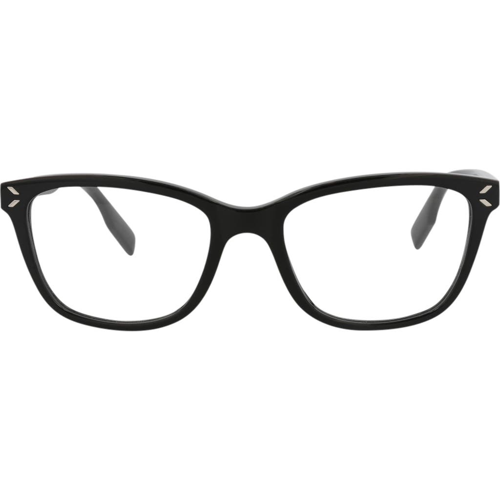 Alexander Mcqueen Mcqueen 51mm Square Optical Glasses In Black Black Transparent