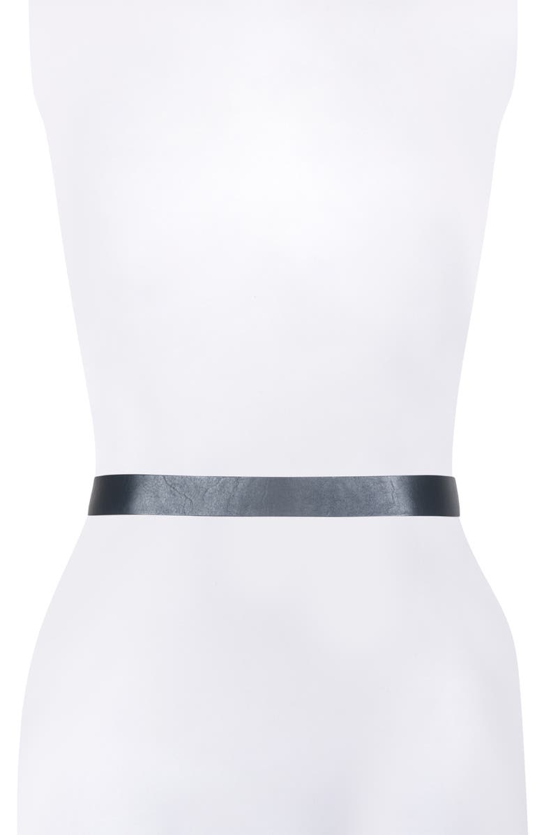 AllSaints Leather Belt, Alternate, color, Black/Warm Brass