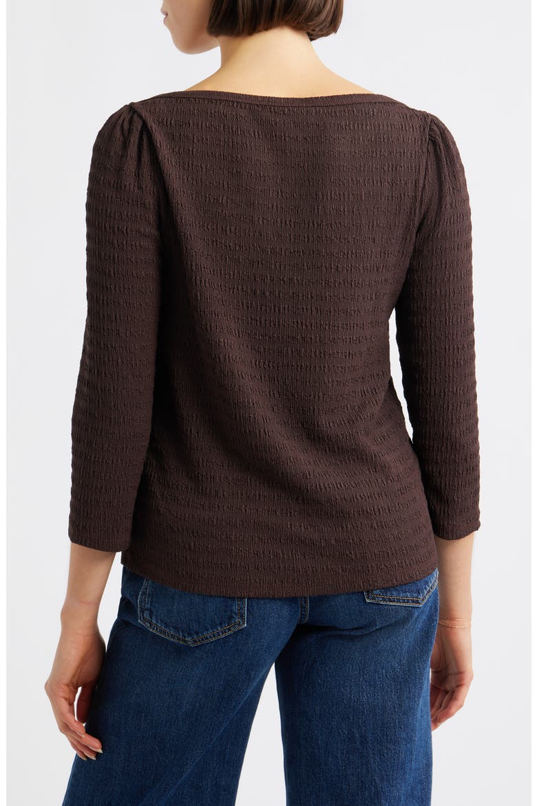 Boat Neck Knit Shirt, Alternate, color, BROWN