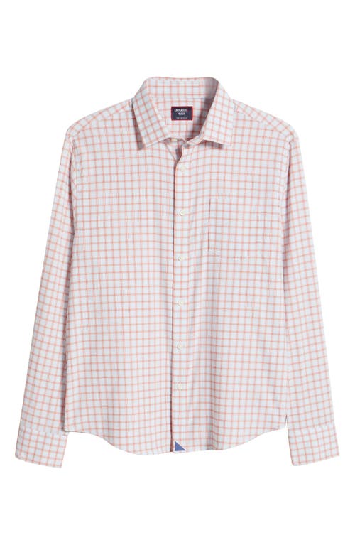 Untuckit Wells Check Performance Stretch Button-up Shirt In Orange