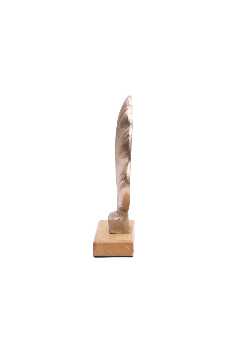 Metal Solid Fan Shell Decorative Figurine, Alternate, color, Gold