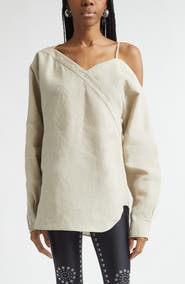 Coperni Heart Asymmetric Linen Shirt