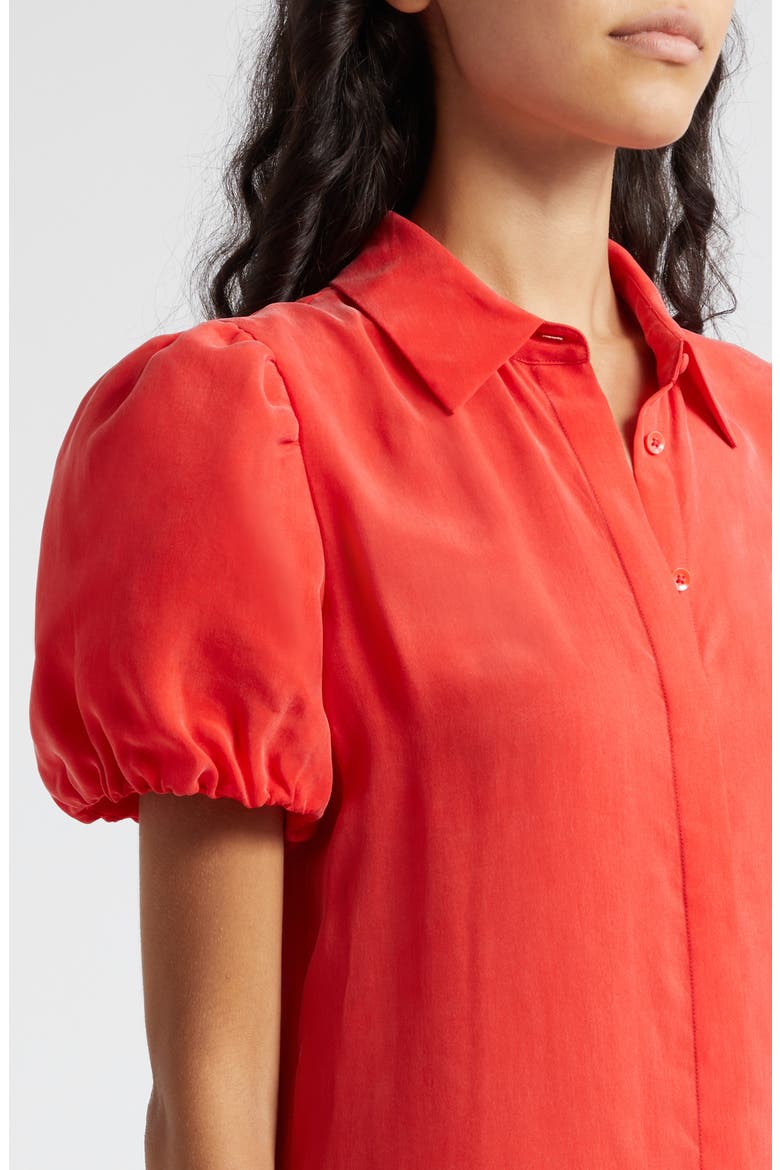 Jem Puff Sleeve Shirtdress, Alternate, color, BRIGHT POPPY