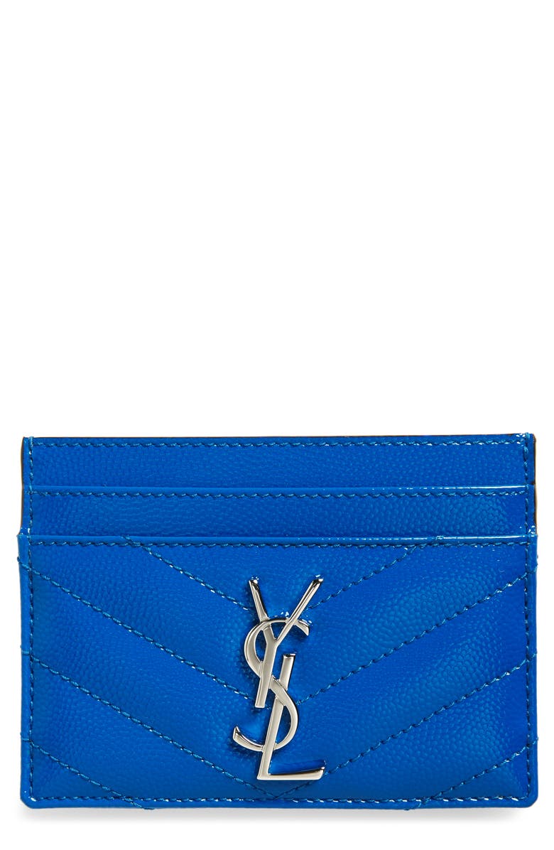 Saint Laurent Monogram Leather Card Case, Main, color,