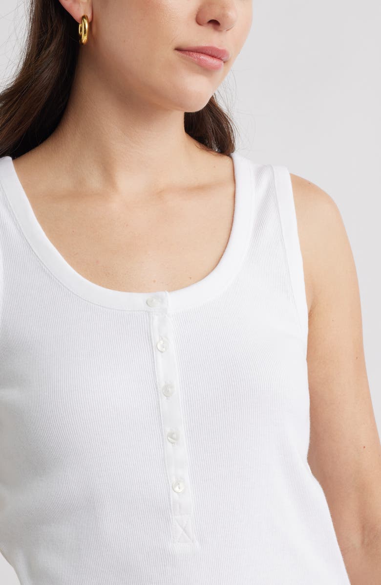 Caslon<sup>®</sup> Henley Stretch Cotton Rib Tank, Alternate, color,