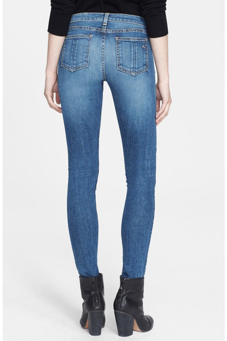 rag & bone/JEAN Skinny Stretch Jeans, Alternate, color, SLOAN PLAID REPAIR