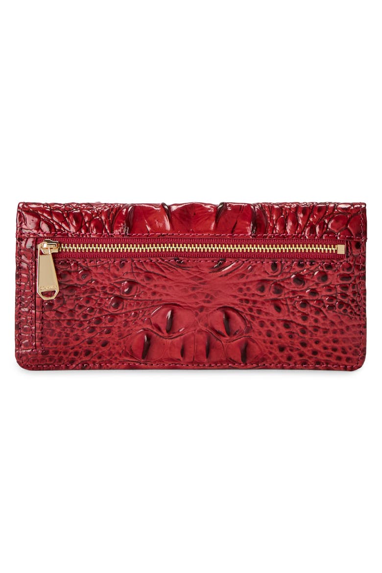 'Ady' Croc Embossed Continental Wallet, Alternate, color, VOLCANIC RED