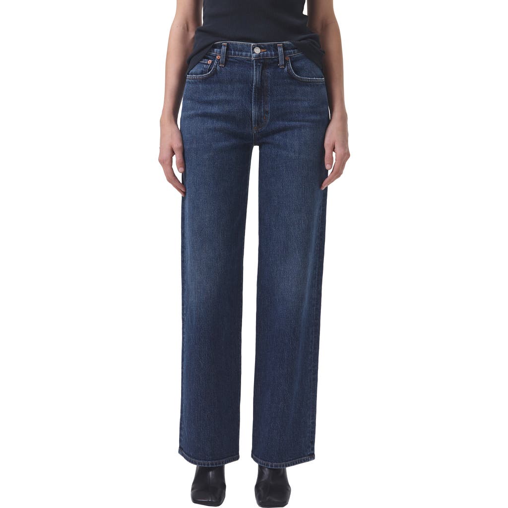 Agolde Womens Reissue (true Ind Rinse) Harper Straight-leg Stretch-denim Jeans In Blue