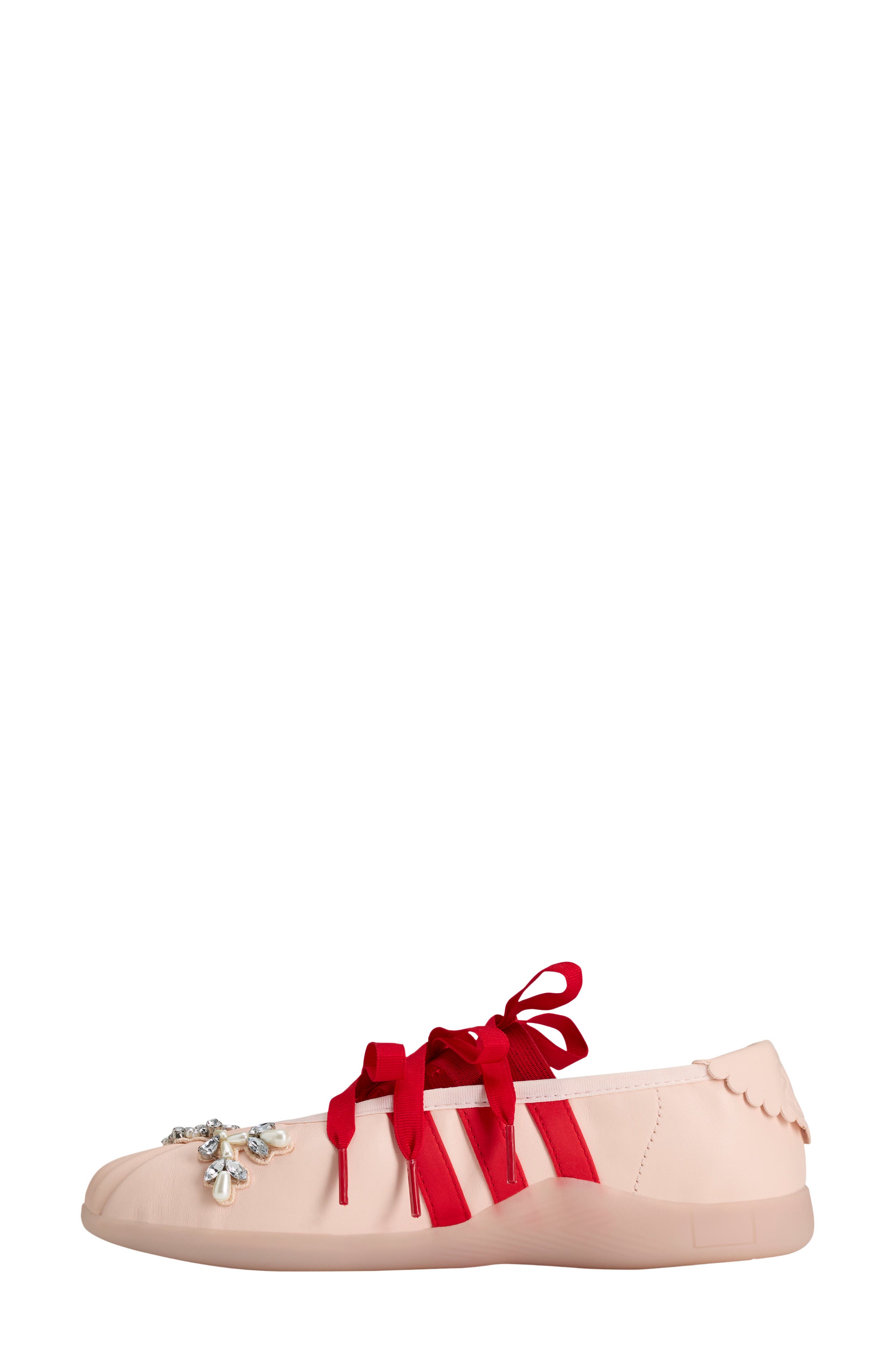 x Simone Rocha Taekwondo Leather Ballerina Flat, Alternate, color, PINK TINT