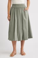 Wit & Wisdom Smocked Waist Bubble Hem Midi Skirt