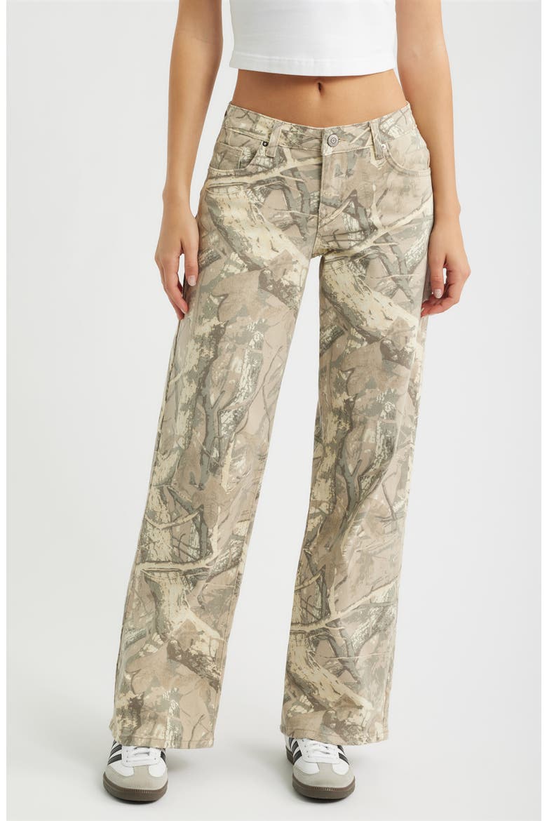 Britney Camo Low Rise Wide Leg Jeans, Main, color, SAND CAMO