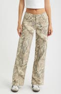YMI Britney Camo Low Rise Wide Leg Jeans